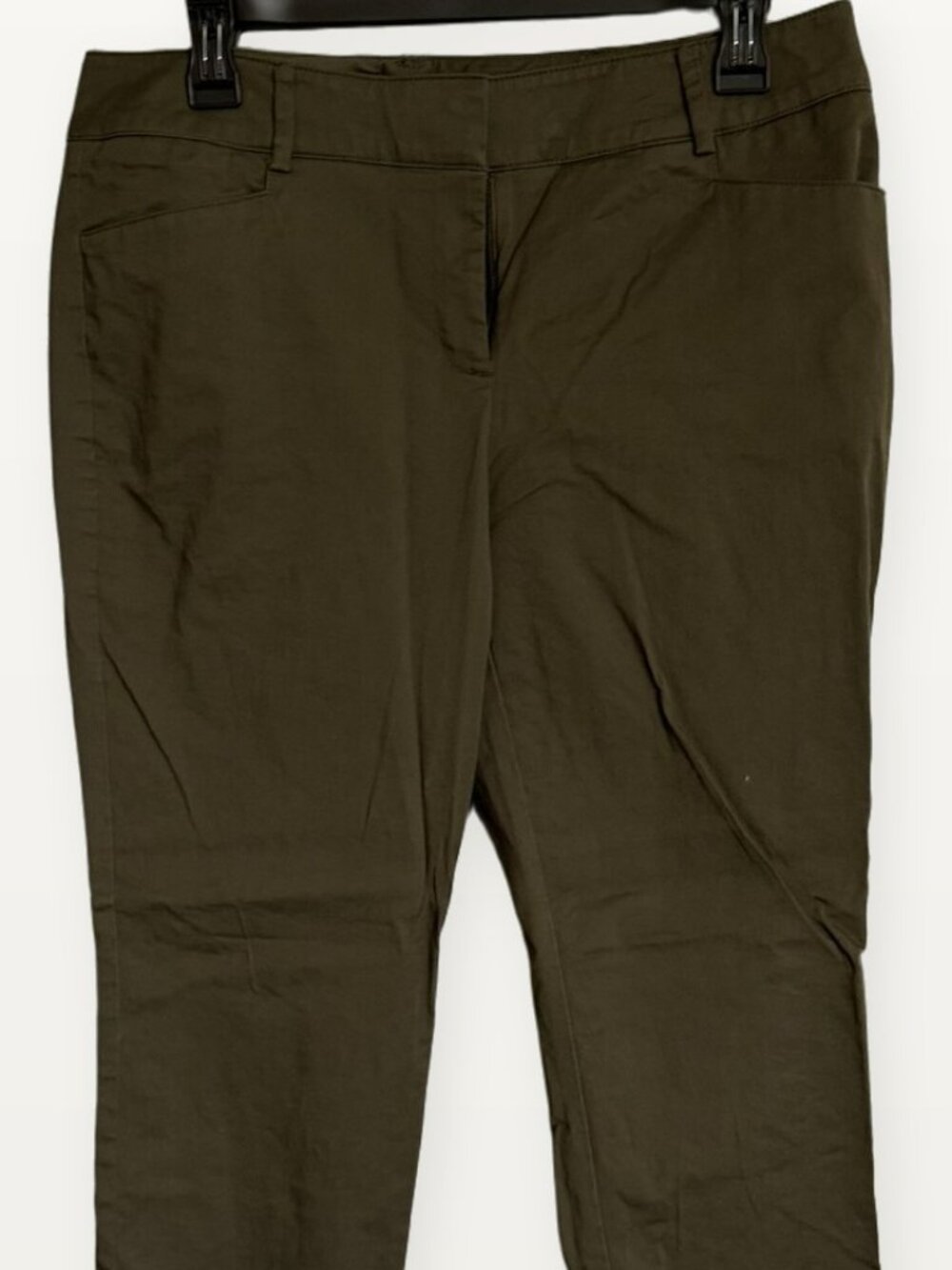 New York & Company Olive Stretch Cropped Pants 8